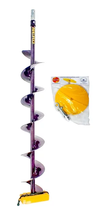 Шнек (ПВ) 130мм телес. под дрель L(шнека)-0.74м, L(трансп)-1.05м, L(бурения)-0.98-1.58, m=2.65кг