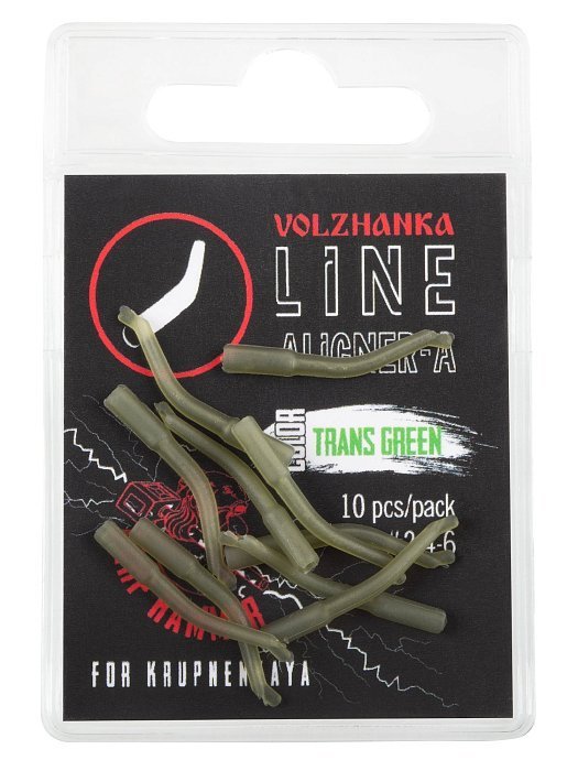 Лентяйка для крючков больших размеров 2-4-6 "Volzhanka Line Aligner-A " цвет Trasn Green (10шт/уп)