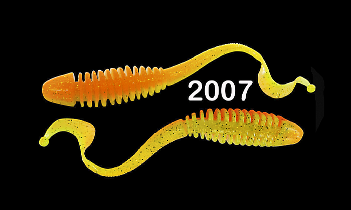Силиконовая приманка "Volzhanka Tailed Worm 130" цвет 2007 (в упак. 6шт)