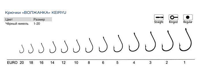 Крючки "Волжанка" Keiryu #18 (10шт/уп)