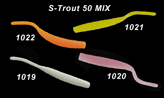 Силиконовая приманка "Volzhanka S-trout 50" цвет mix (1019+1020+1021+1022) (в упак. 8шт) Силиконовая приманка "Volzhanka S-trout 50" цвет mix (1019+1020+1021+1022) (в упак. 8шт)