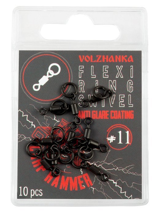 Вертлюг с кольцом "Volzhanka Flexi Ring Swivel" # 11 (10шт/уп)