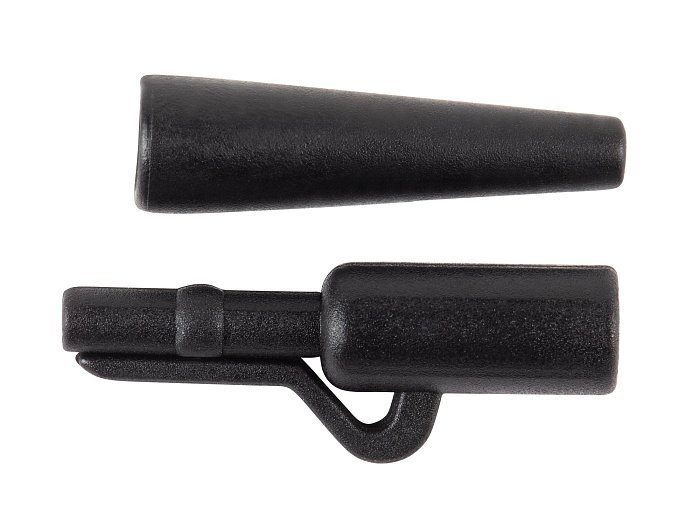 Безопасная клипса+конус "Volzhanka Lead Clips with Tail Rubber" цвет Black (8шт/уп)