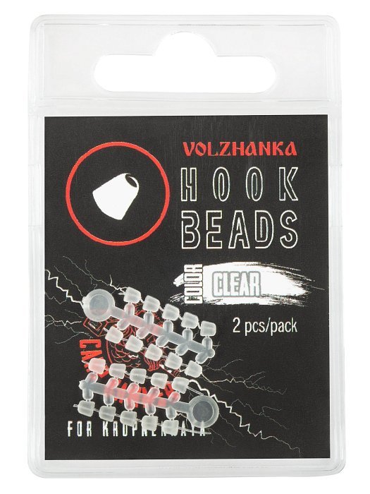 Стопор для размещения на крючке "Volzhanka Hook Beads" цвет Clear (2шт/уп)