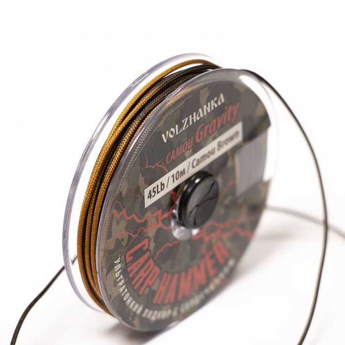 Лидкор с сердечником Ультратонкий "Gravity Camo " 45Lb 10м цв. Camou Brown