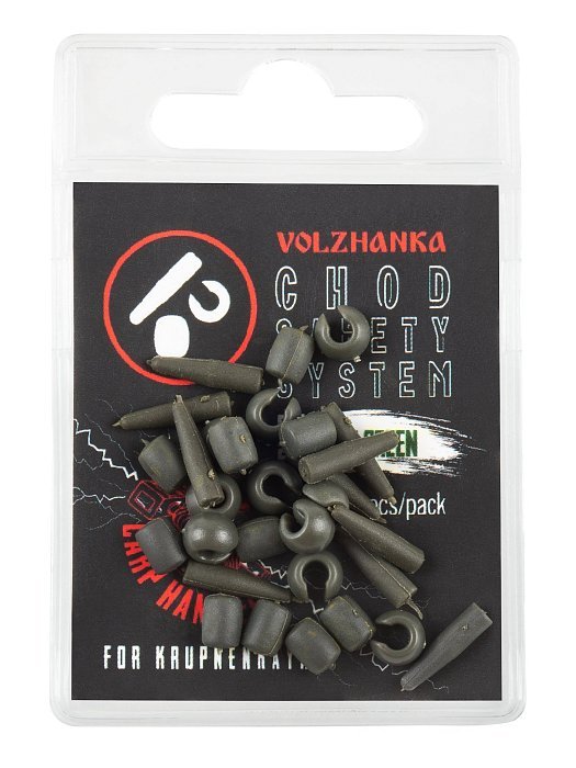 Набор для Чод Риг "Volzhanka Chod Safety System" цвет Dark Green (10*3шт/уп)
