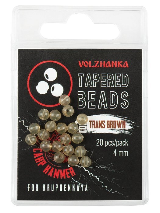 Бусина с конусным отверстием "Volzhanka Tapered Beads 4мм " цвет Trans Brown (20шт/уп)