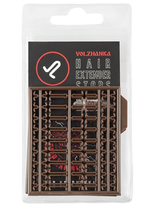 Стопора для бойлов "Volzhanka Hair Extender Stops " цвет Brown (2шт/уп)