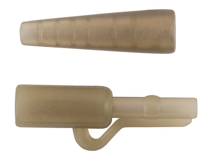 Безопасная клипса+конус "Volzhanka Lead Clips with Tail Rubber" цвет Trans Brown (8шт/уп)