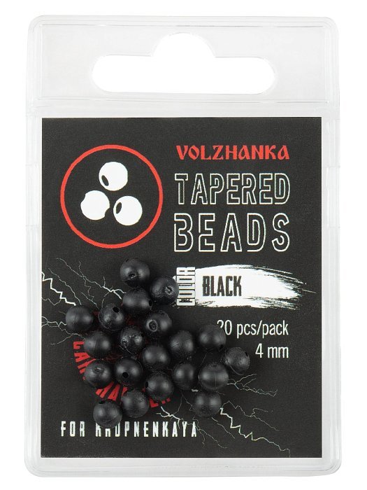 Бусина с конусным отверстием "Volzhanka Tapered Beads 4мм " цвет Black (20шт/уп)