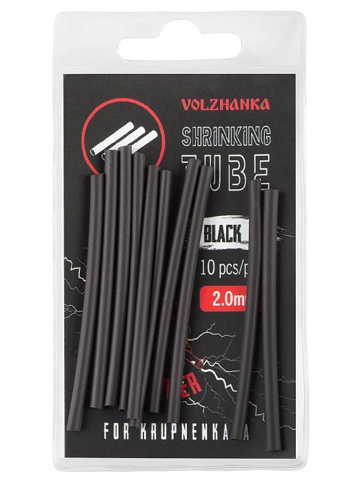 Термоусадочная трубка "Volzhanka Shrinking Tube 2.0mm" цвет Black (10шт/уп)