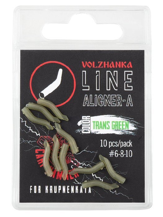 Лентяйка для крючков размеров 6-8-10 "Volzhanka Line Aligner-A " цвет Trasn Green (10шт/уп)
