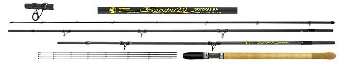 Удилище фидер "Волжанка Профи-2.0" 3.5/3.95м (4 секции+4) тест 80+гр