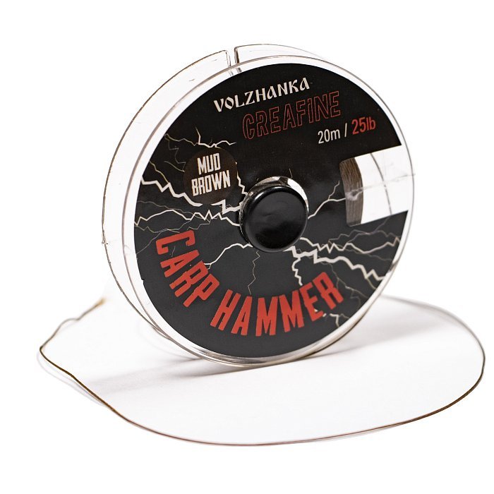 Супертонкий и cупертонущий поводочный материал без оплетки "CreaFine" 25LB 20м цв. Mud Brown