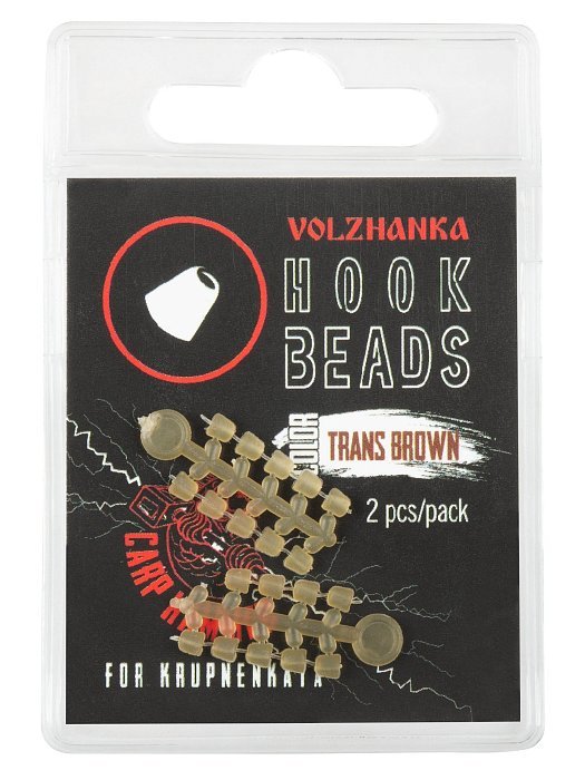 Стопор для размещения на крючке "Volzhanka Hook Beads" цвет Trans Brown (2шт/уп)