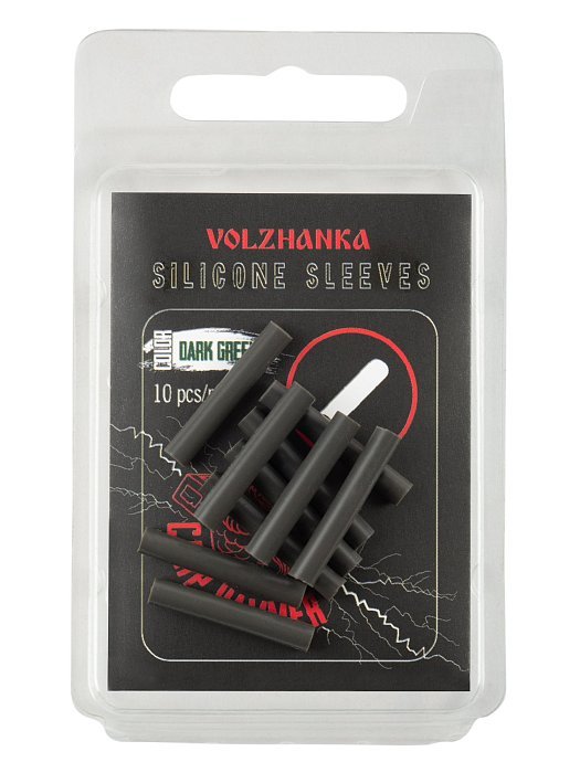 Силиконовая трубочка "Volzhanka Silicone Sleeves 3mm" цвет Dark Green (10шт/уп)