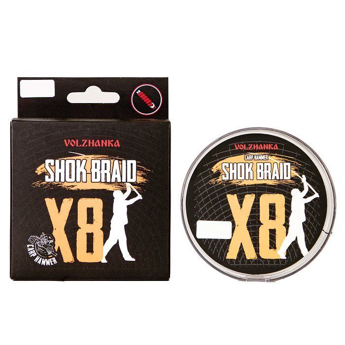 Леска плетеная Carp Hammer "Shock Braid X8" 100м/0.37мм 60LB цв. черный