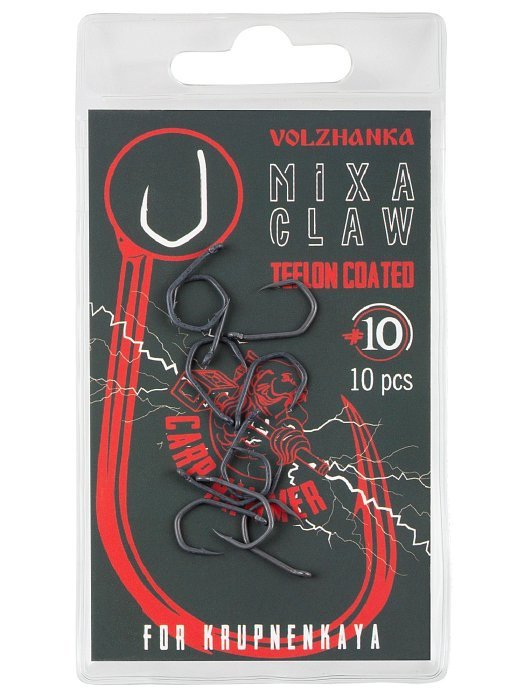 Крючок карповый "Volzhanka Mixa Claw Teflon" №10 (10 штук)