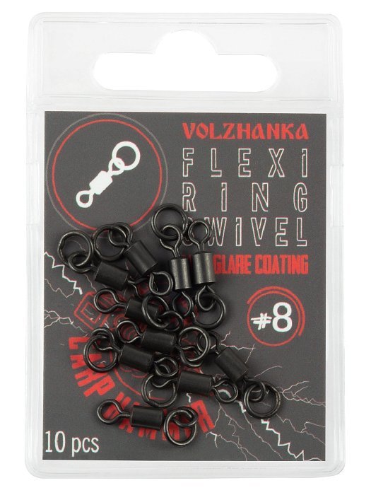 Вертлюг с кольцом "Volzhanka Flexi Ring Swivel" # 8 (10шт/уп)