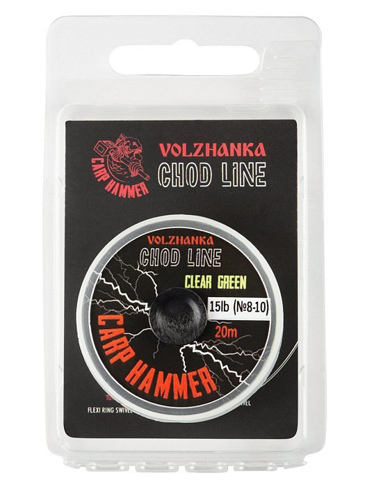 Поводочный материал "Chod Line" 20м 15LB цв. Clear Green