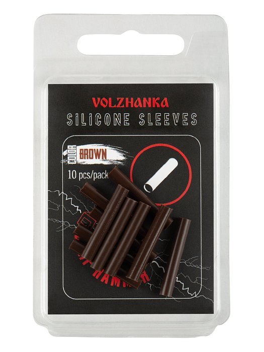 Силиконовая трубочка "Volzhanka Silicone Sleeves 3mm" цвет Brown (10шт/уп)