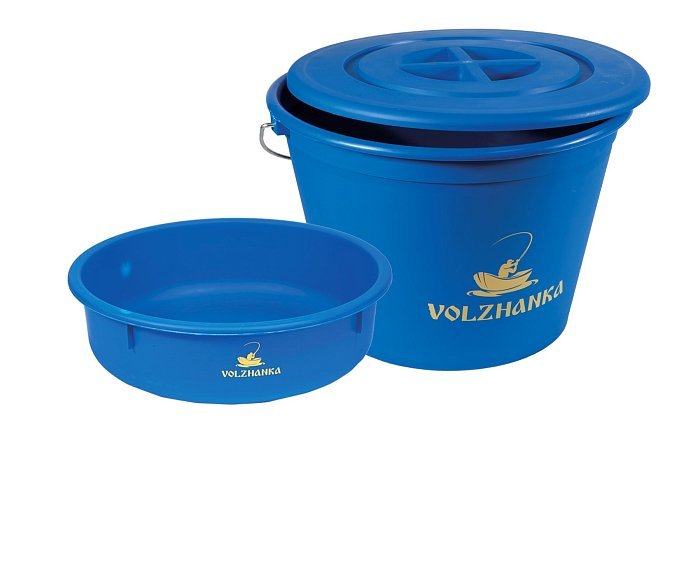 Ведро "Волжанка" пластиковое с крышкой и тазиком 25л