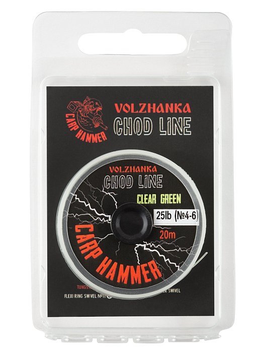 Поводочный материал "Chod Line" 20м 25LB цв. Clear Green