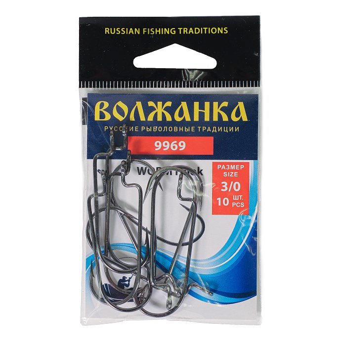 Крючки "Volzhanka Worm Hook 9969" # 3/0 (10шт/уп)